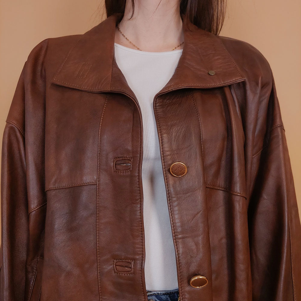 VIN-OUTW-34138 Vintage δερμάτινο jacket κλασικό M