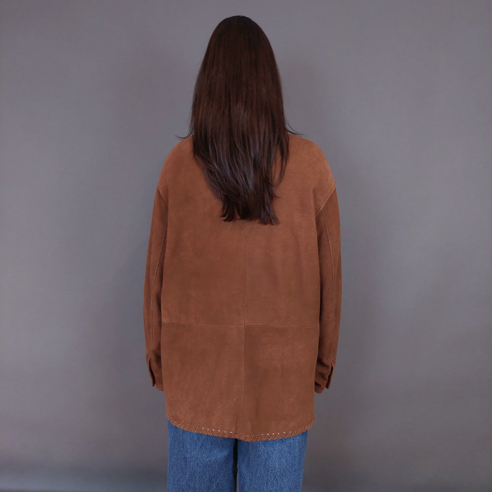 VIN-OUTW-33361 Vintage δερμάτινο σουέντ πανωφόρι ethnic style M