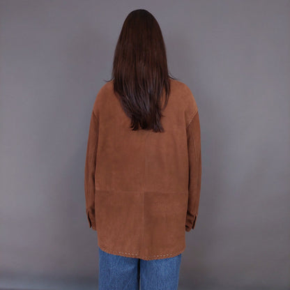 VIN-OUTW-33361 Vintage δερμάτινο σουέντ πανωφόρι ethnic style M