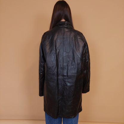 VIN-OUTW-34140 Vintage δερμάτινο jacket με patches XL