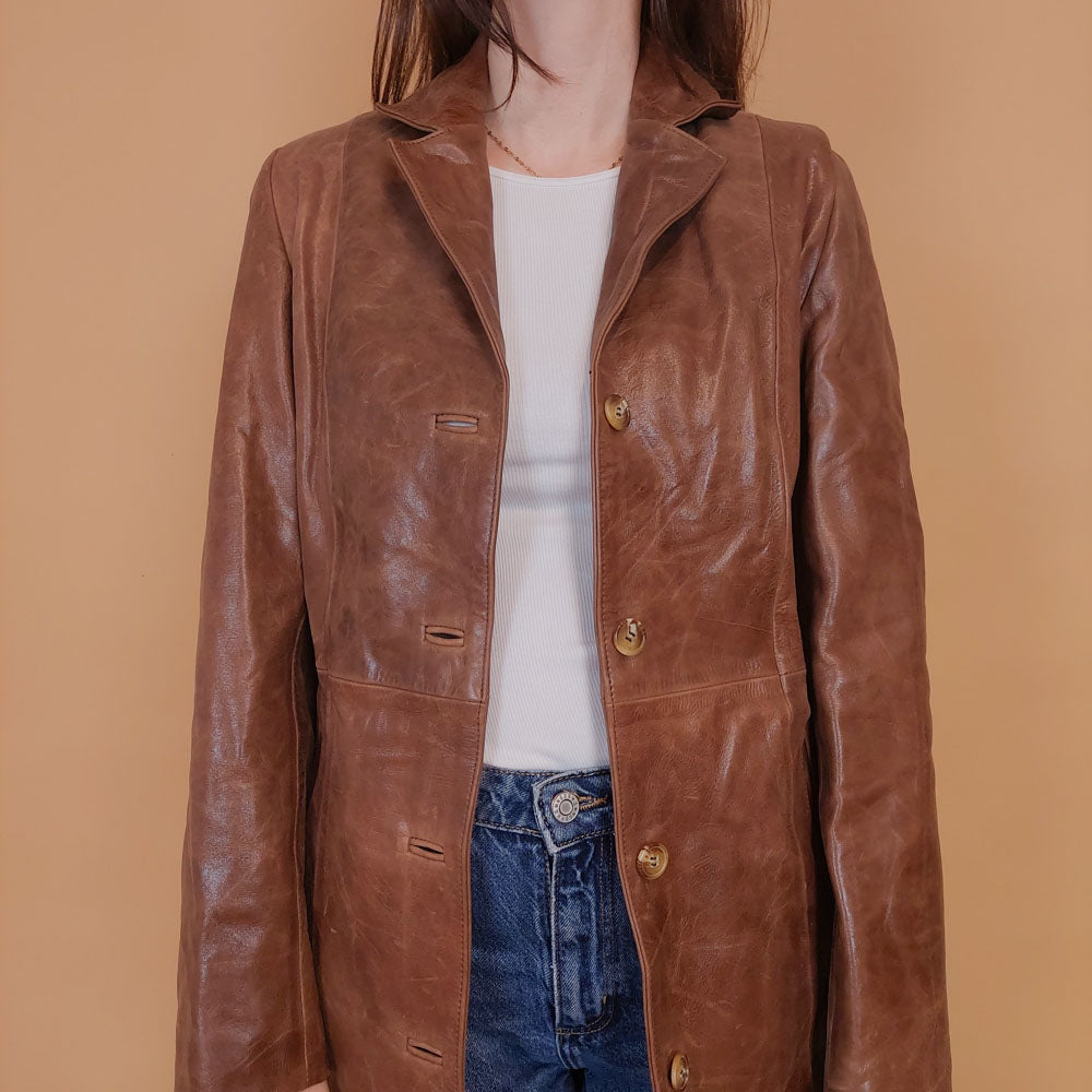 VIN-OUTW-34141 Vintage δερμάτινο 70's style jacket S