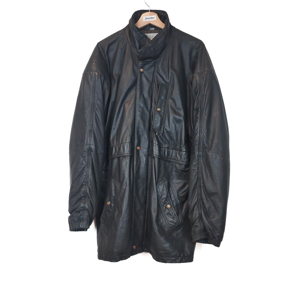 VIN-OUTW-33367 Vintage μαύρο δερμάτινο jacket XL