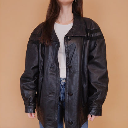 VIN-OUTW-34146 Vintage δερμάτινο jacket 90's style L-XL