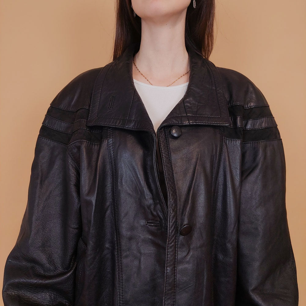 VIN-OUTW-34146 Vintage δερμάτινο jacket 90's style L-XL