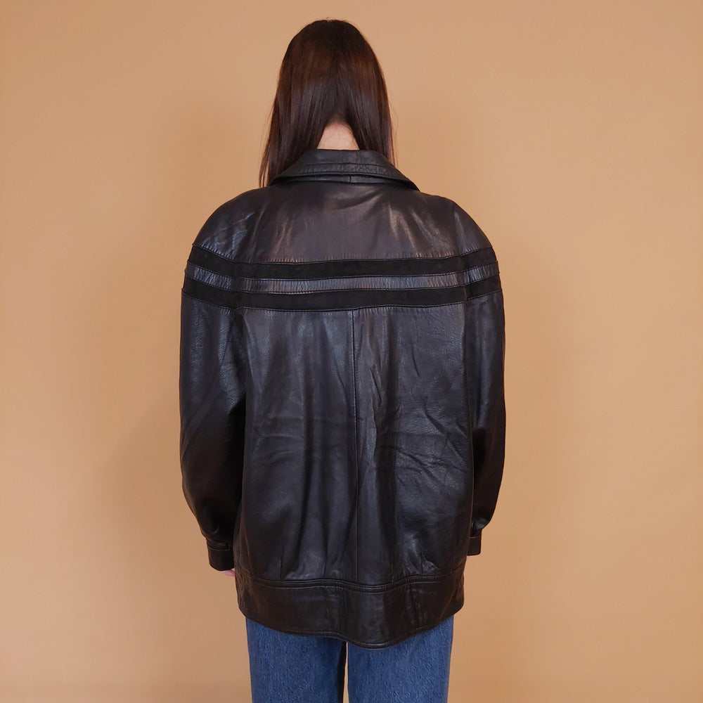 VIN-OUTW-34146 Vintage δερμάτινο jacket 90's style L-XL