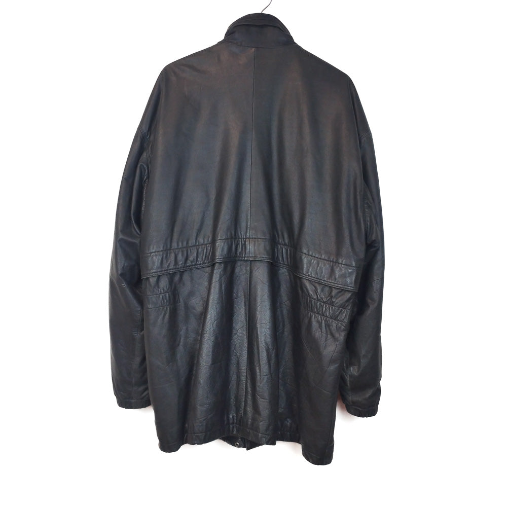 VIN-OUTW-33367 Vintage μαύρο δερμάτινο jacket XL