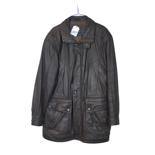 VIN-OUTW-33363 Vintage καφέ δερμάτινο jacket L