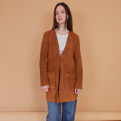 VIN-OUTW-34149 Vintage suede δερμάτινο πανωφόρι M