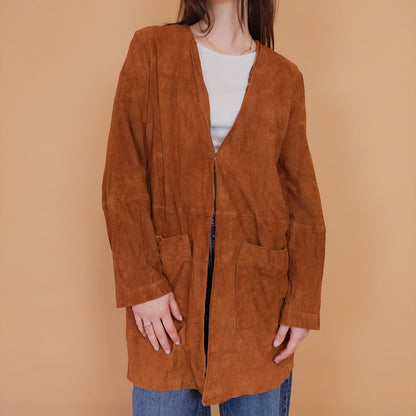 VIN-OUTW-34149 Vintage suede δερμάτινο πανωφόρι M