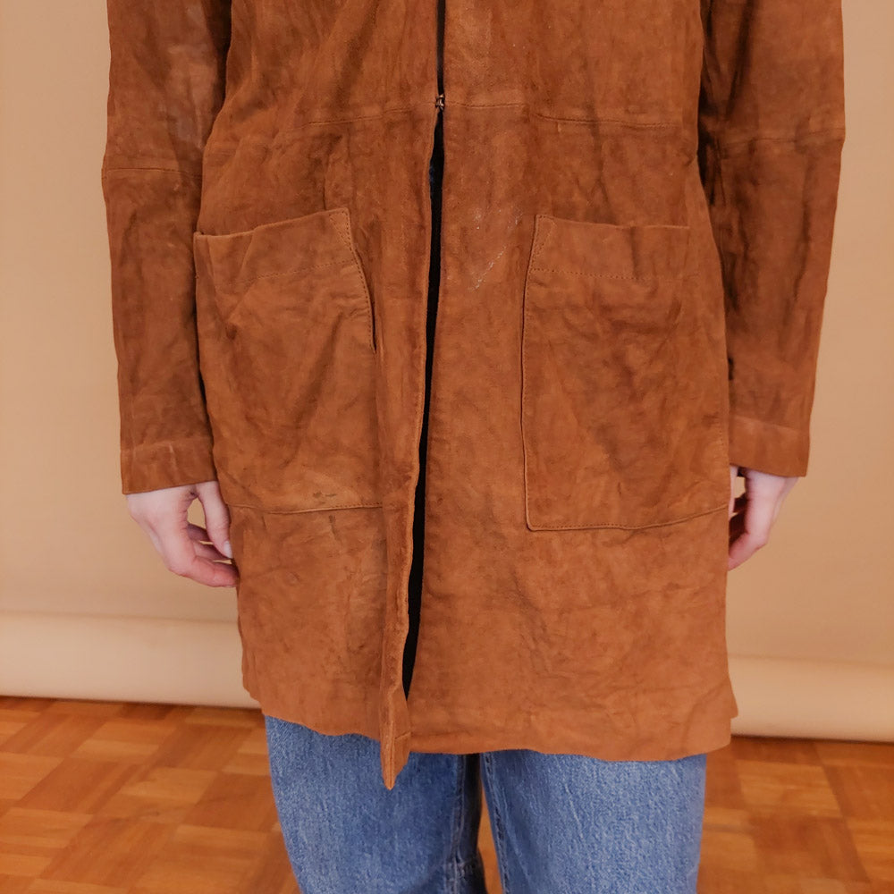 VIN-OUTW-34149 Vintage suede δερμάτινο πανωφόρι M