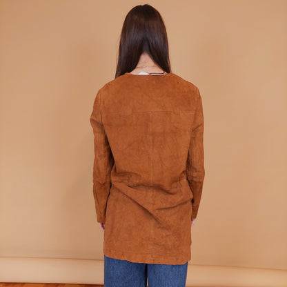 VIN-OUTW-34149 Vintage suede δερμάτινο πανωφόρι M