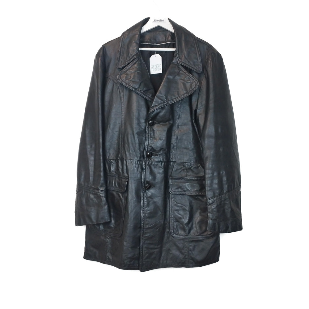 VIN-OUTW-33309 Vintage μαύρο δερμάτινο jacket M