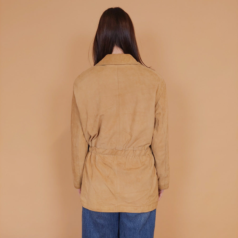 VIN-OUTW-34152 Vintage δερμάτινο suede jacket μπεζ M-L