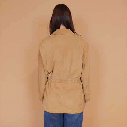VIN-OUTW-34152 Vintage δερμάτινο suede jacket μπεζ M-L