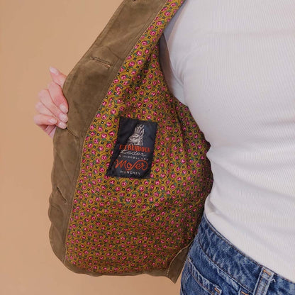 VIN-OUTW-34153 Vintage δερμάτινο suede tyrolean style jacket M