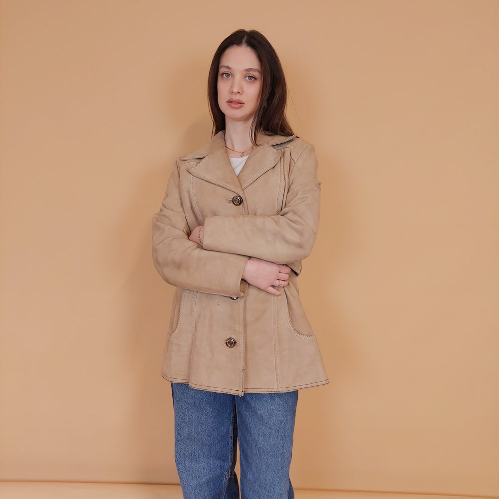 VIN-OUTW-34154 Vintage δερμάτινο suede 70's style jacket L