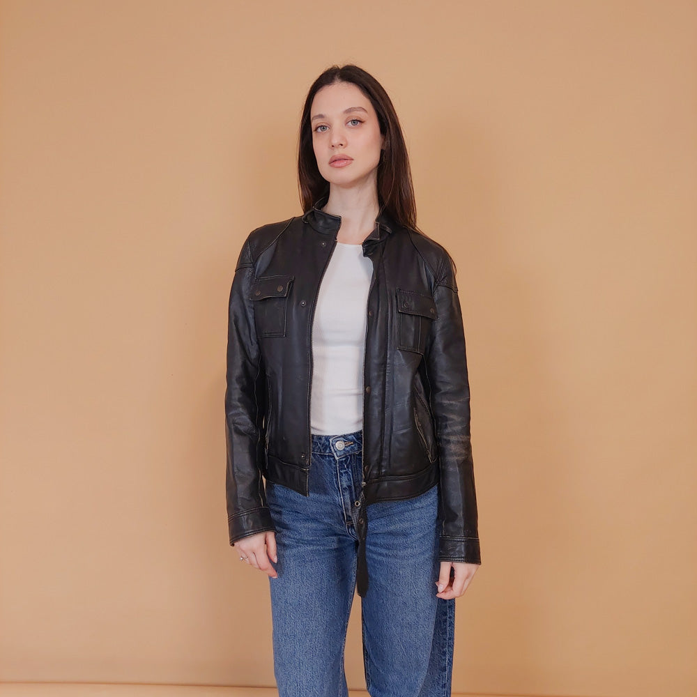 VIN-OUTW-34156 Vintage δερμάτινο jacket Y2K S