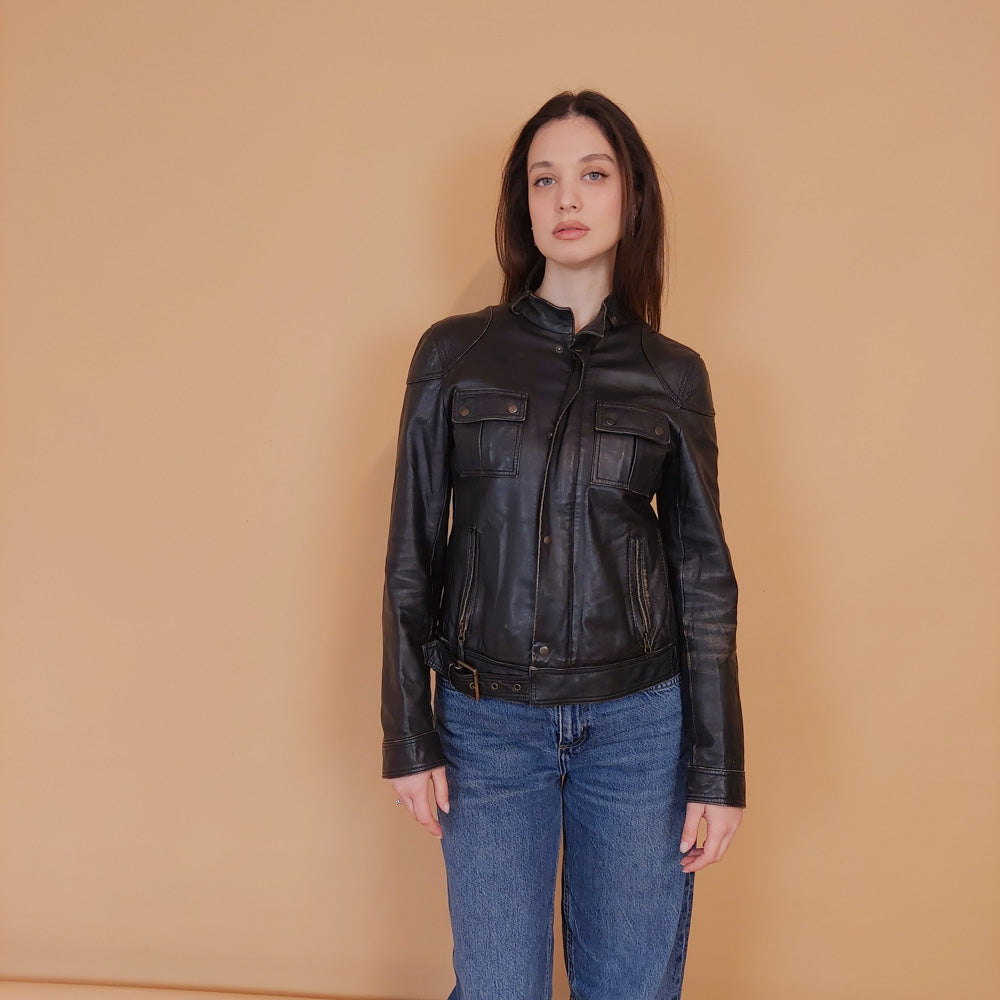 VIN-OUTW-34156 Vintage δερμάτινο jacket Y2K S