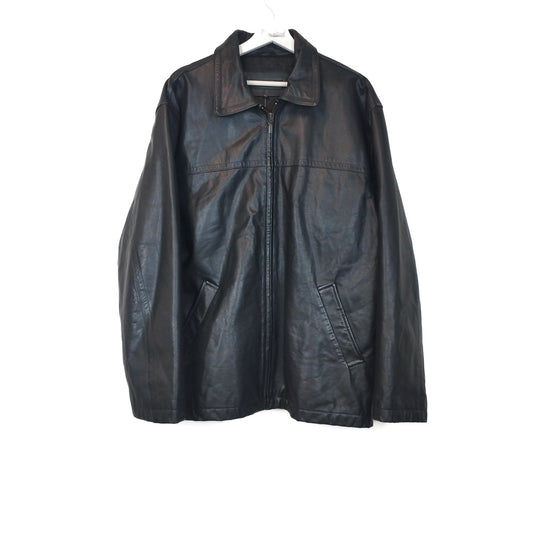 VIN-OUTW-33369 Vintage μαύρο δερμάτινο jacket L