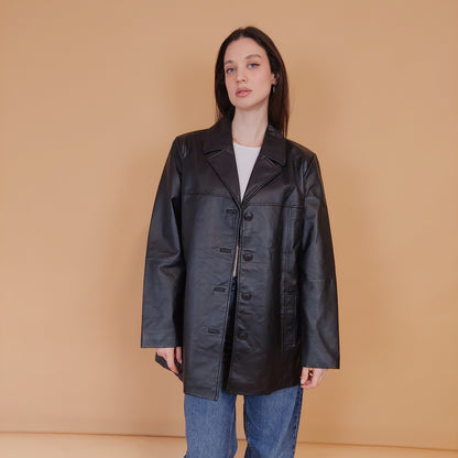 VIN-OUTW-34157 Vintage δερμάτινο jacket 90's style XL