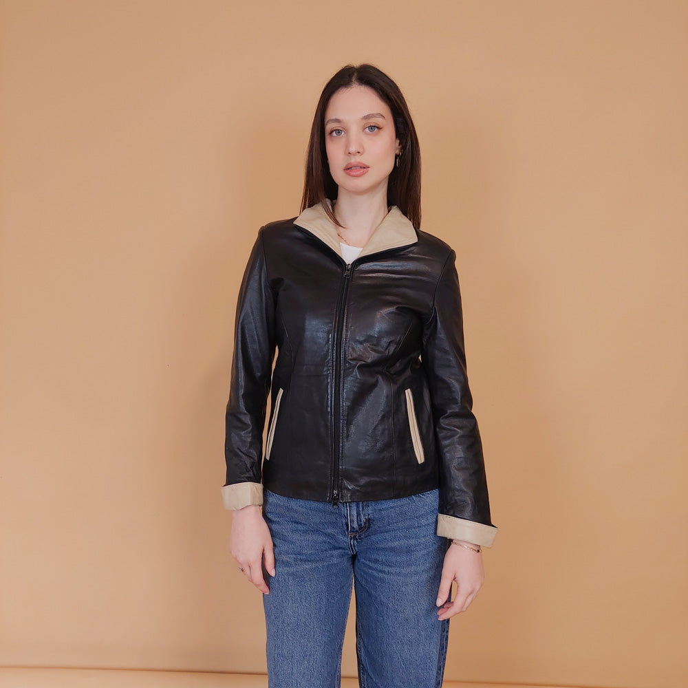 VIN-OUTW-34160 Vintage δερμάτινο jacket Y2K style S