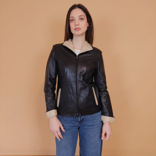 VIN-OUTW-34160 Vintage δερμάτινο jacket Y2K style S
