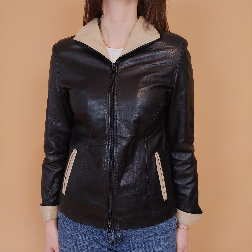 VIN-OUTW-34160 Vintage δερμάτινο jacket Y2K style S