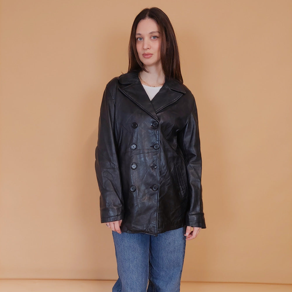 VIN-OUTW-34161 Vintage δερμάτινο jacket 70's style L