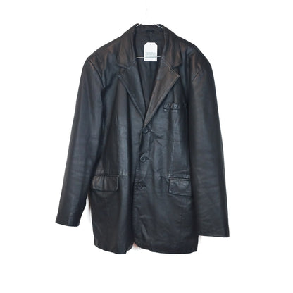VIN-OUTW-33368 Vintage μαύρο δερμάτινο jacket XL