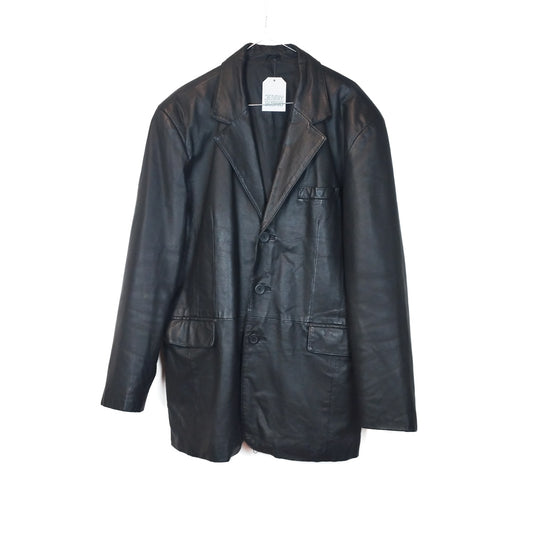 VIN-OUTW-33368 Vintage μαύρο δερμάτινο jacket XL