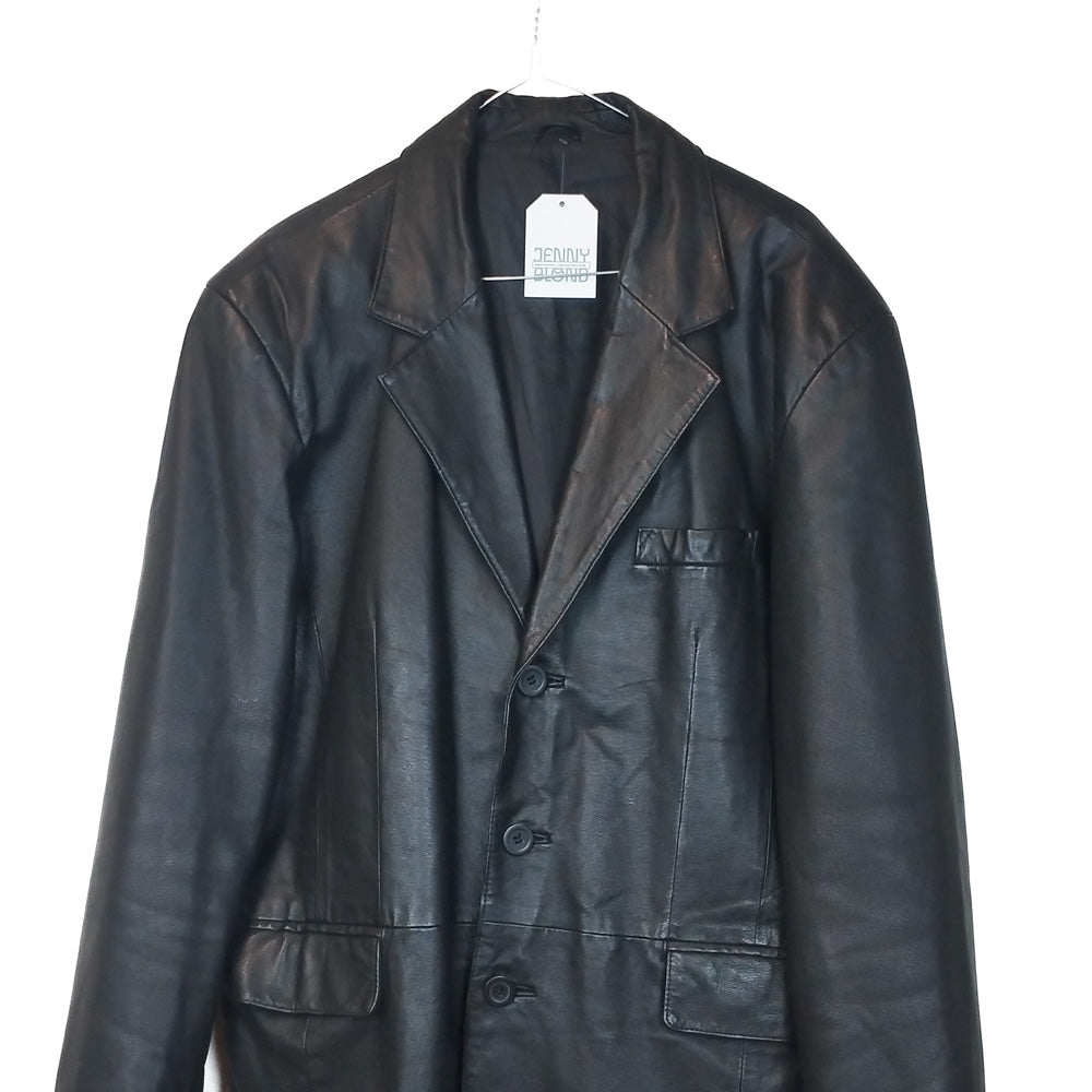 VIN-OUTW-33368 Vintage μαύρο δερμάτινο jacket XL