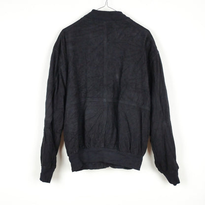 VIN-OUTW-28721 Vintage δερμάτινο suede bomber jacket μαύρο S