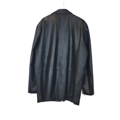 VIN-OUTW-33368 Vintage μαύρο δερμάτινο jacket XL