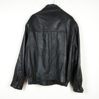 VIN-OUTW-28728 Vintage δερμάτινο jacket bomber μαύρο L-XL