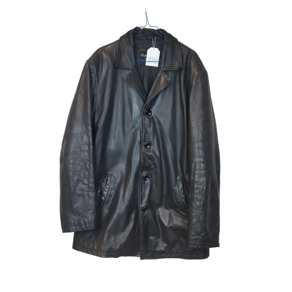VIN-OUTW-33370 Vintage μαύρο δερμάτινο jacket M