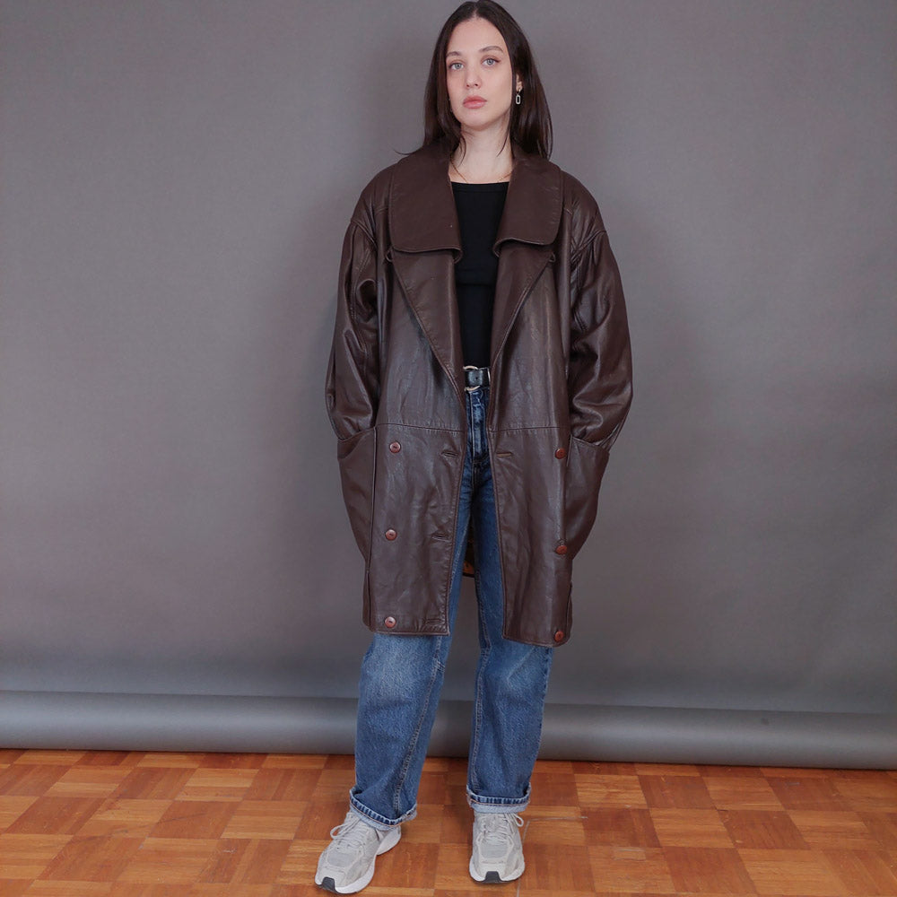 VIN-OUTW-33342 Vintage δερμάτινο jacket καφέ XL