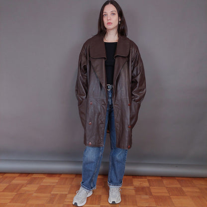 VIN-OUTW-33342 Vintage δερμάτινο jacket καφέ XL