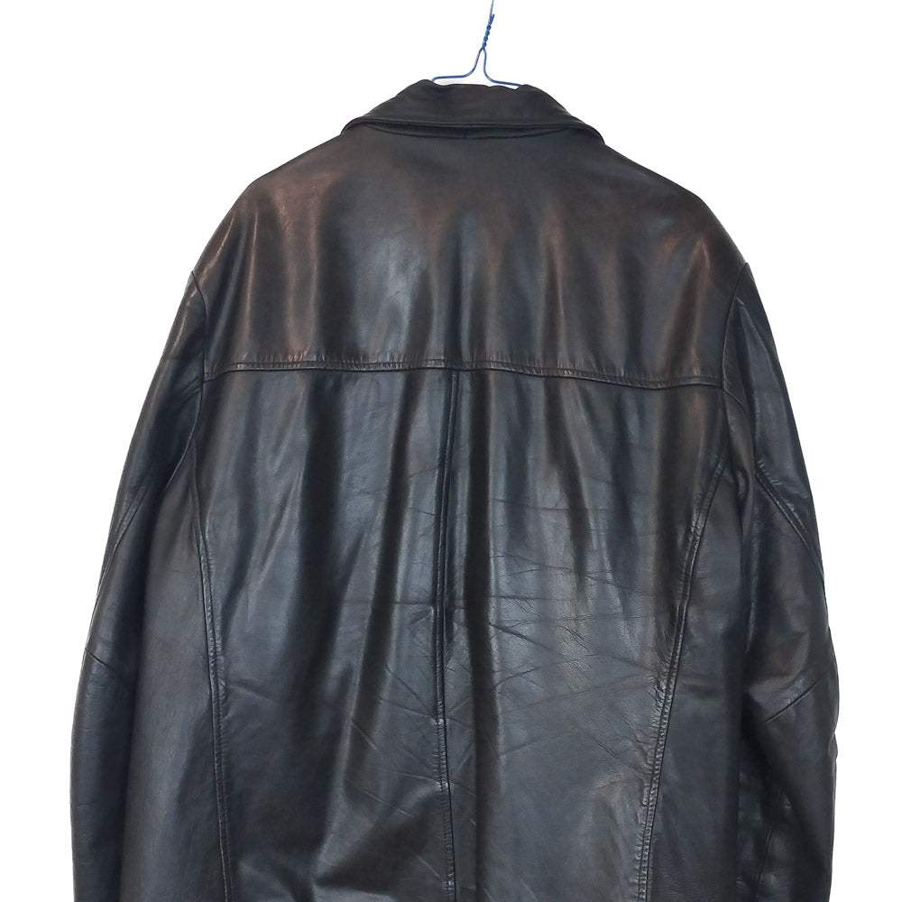 VIN-OUTW-33370 Vintage μαύρο δερμάτινο jacket M