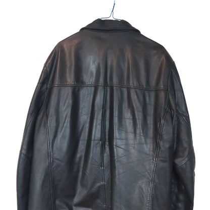 VIN-OUTW-33370 Vintage μαύρο δερμάτινο jacket M
