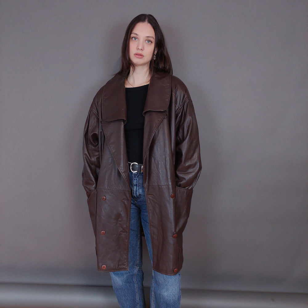 VIN-OUTW-33342 Vintage δερμάτινο jacket καφέ XL