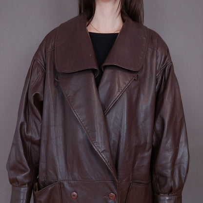 VIN-OUTW-33342 Vintage δερμάτινο jacket καφέ XL