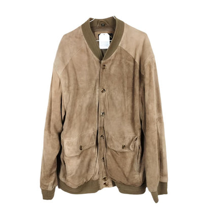 VIN-OUTW-28731 Vintage δερμάτινο suede bomber jacket μπεζ XL