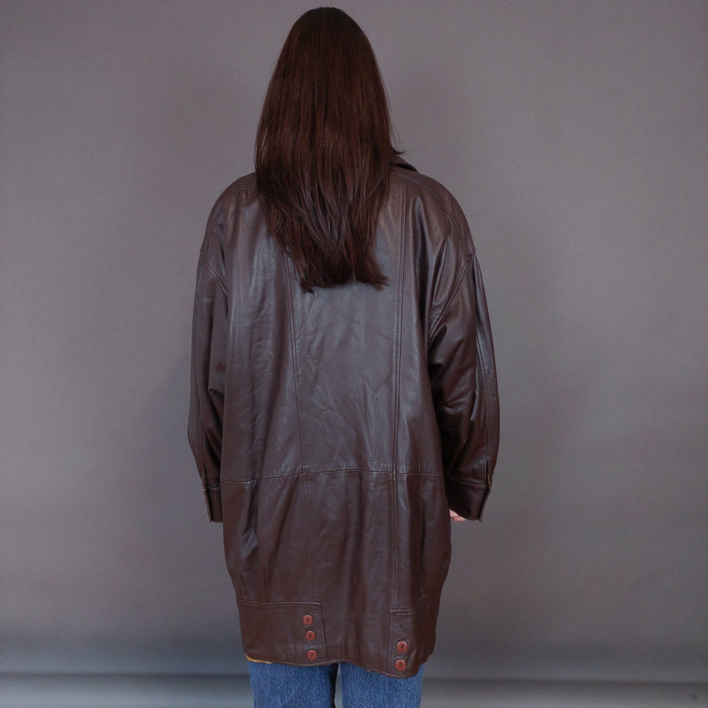 VIN-OUTW-33342 Vintage δερμάτινο jacket καφέ XL