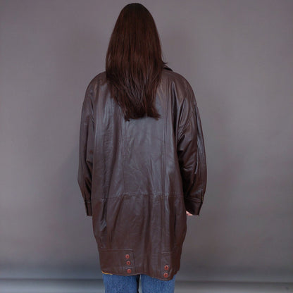 VIN-OUTW-33342 Vintage δερμάτινο jacket καφέ XL