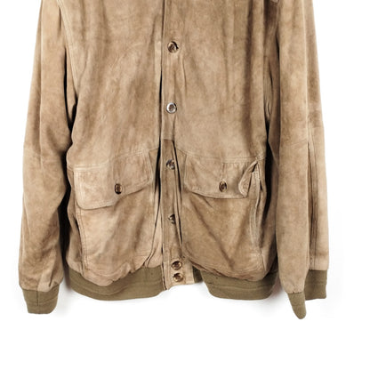 VIN-OUTW-28731 Vintage δερμάτινο suede bomber jacket μπεζ XL