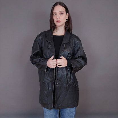 VIN-OUTW-33343 Vintage δερμάτινο jacket μαύρο L