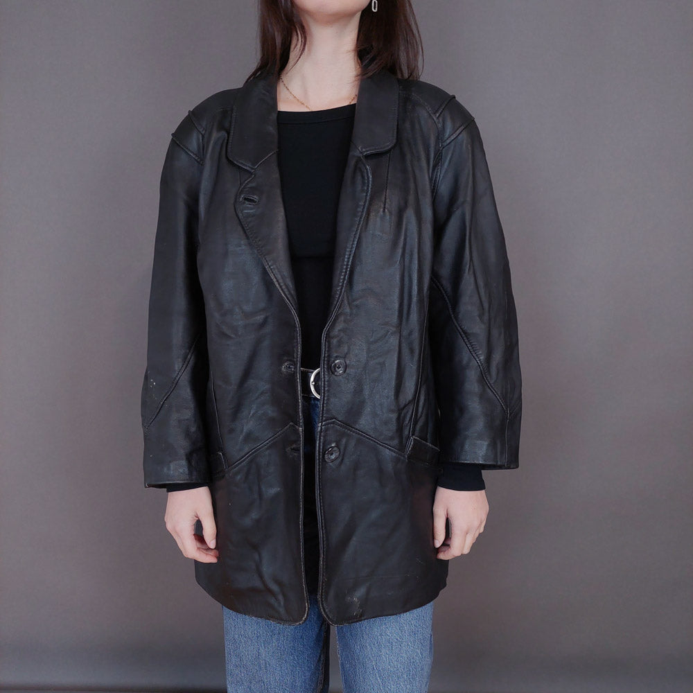 VIN-OUTW-33343 Vintage δερμάτινο jacket μαύρο L