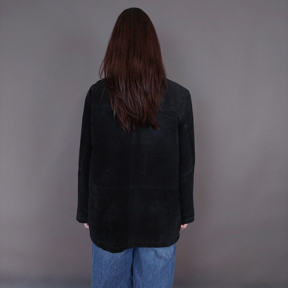 VIN-OUTW-33344 Vintage δερμάτινο σουέντ jacket μαύρο M