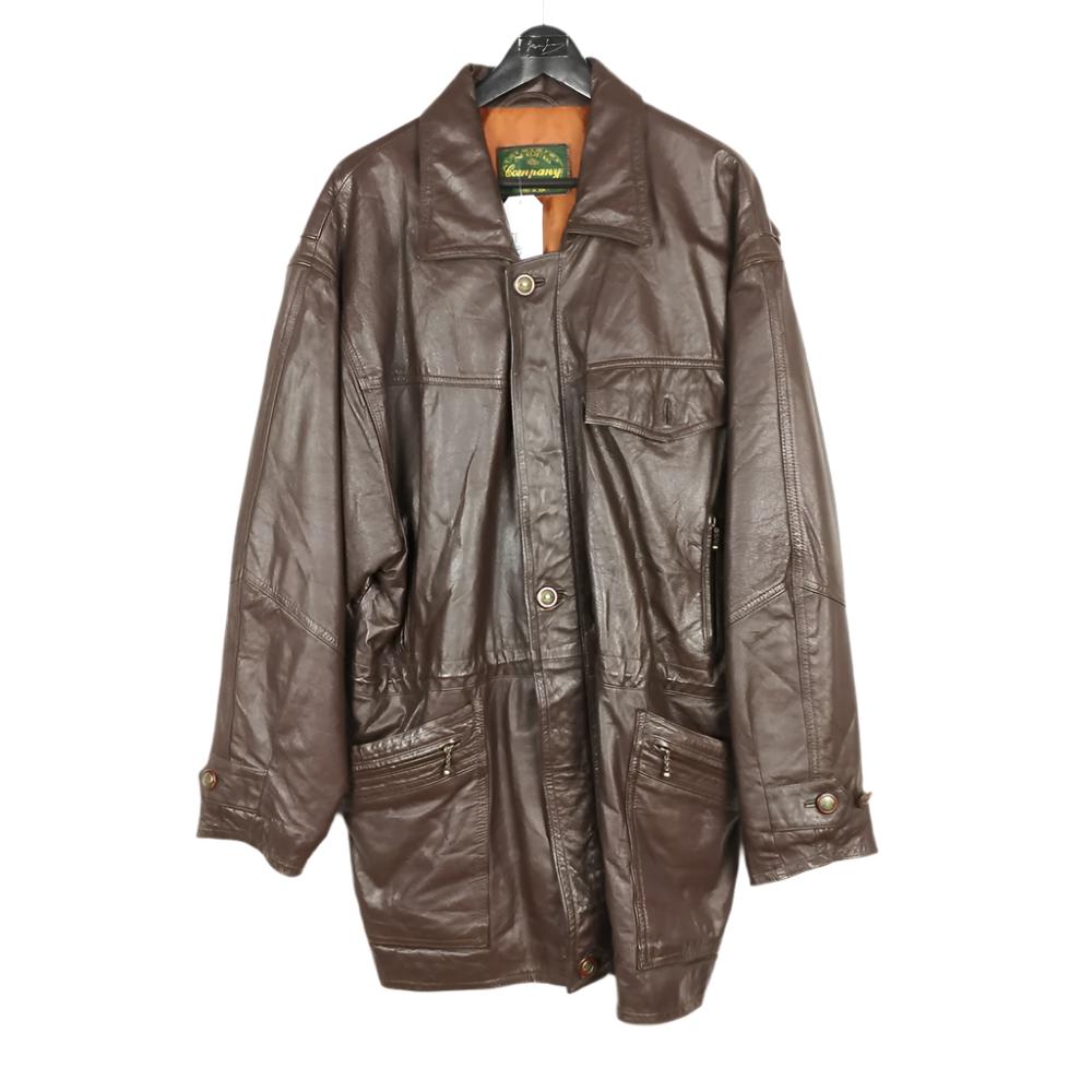 VIN-OUTW-28735 Vintage δερμάτινο jacket μακρύ καφέ L