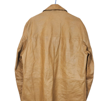 VIN-OUTW-32883 Vintage μπεζ δερμάτινο jacket M